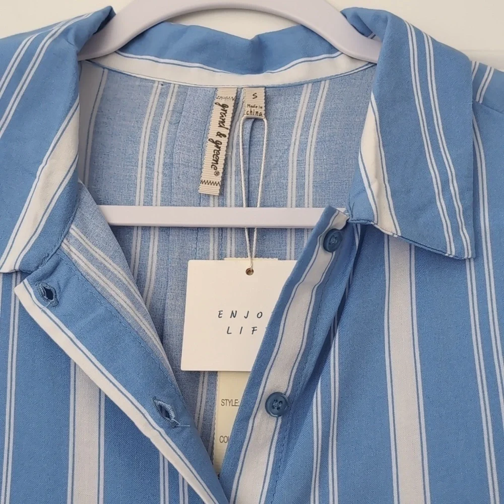NWOT Striped Button Up Work Shirt
